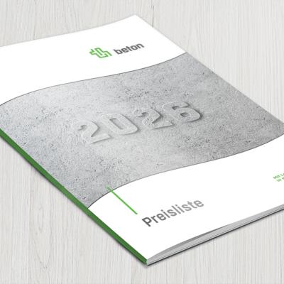 Broschüre Preisliste 2026 thomas beton