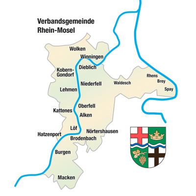 Geografische Karte Rhein Mosel 